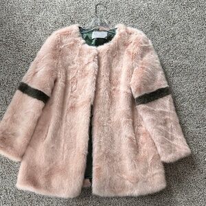 Tart Collections Pink Teddy Jacket with Green Details